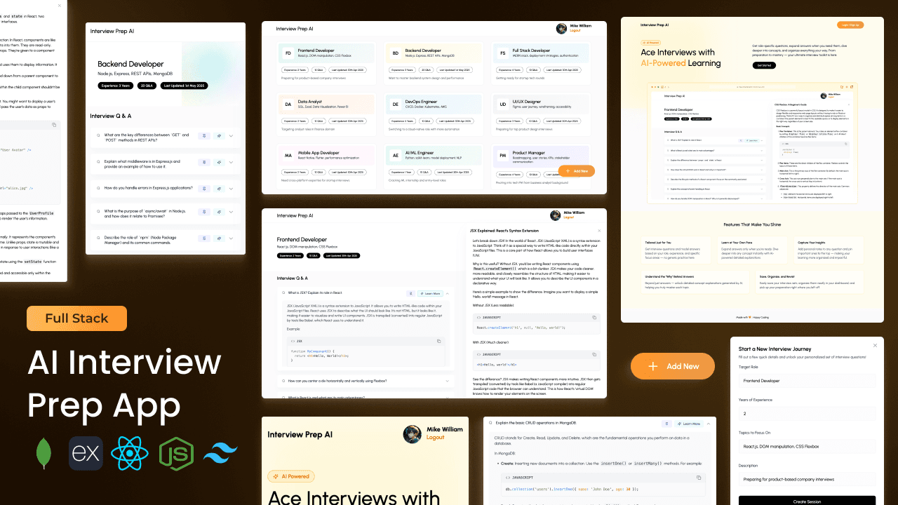 Full Stack AI-Powered Interview Prep App