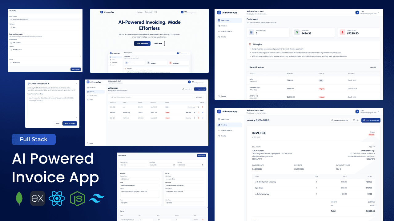 Full-Stack AI-Powered Invoice Generator